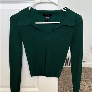Forever 21 Deep Green Long Sleeve Top